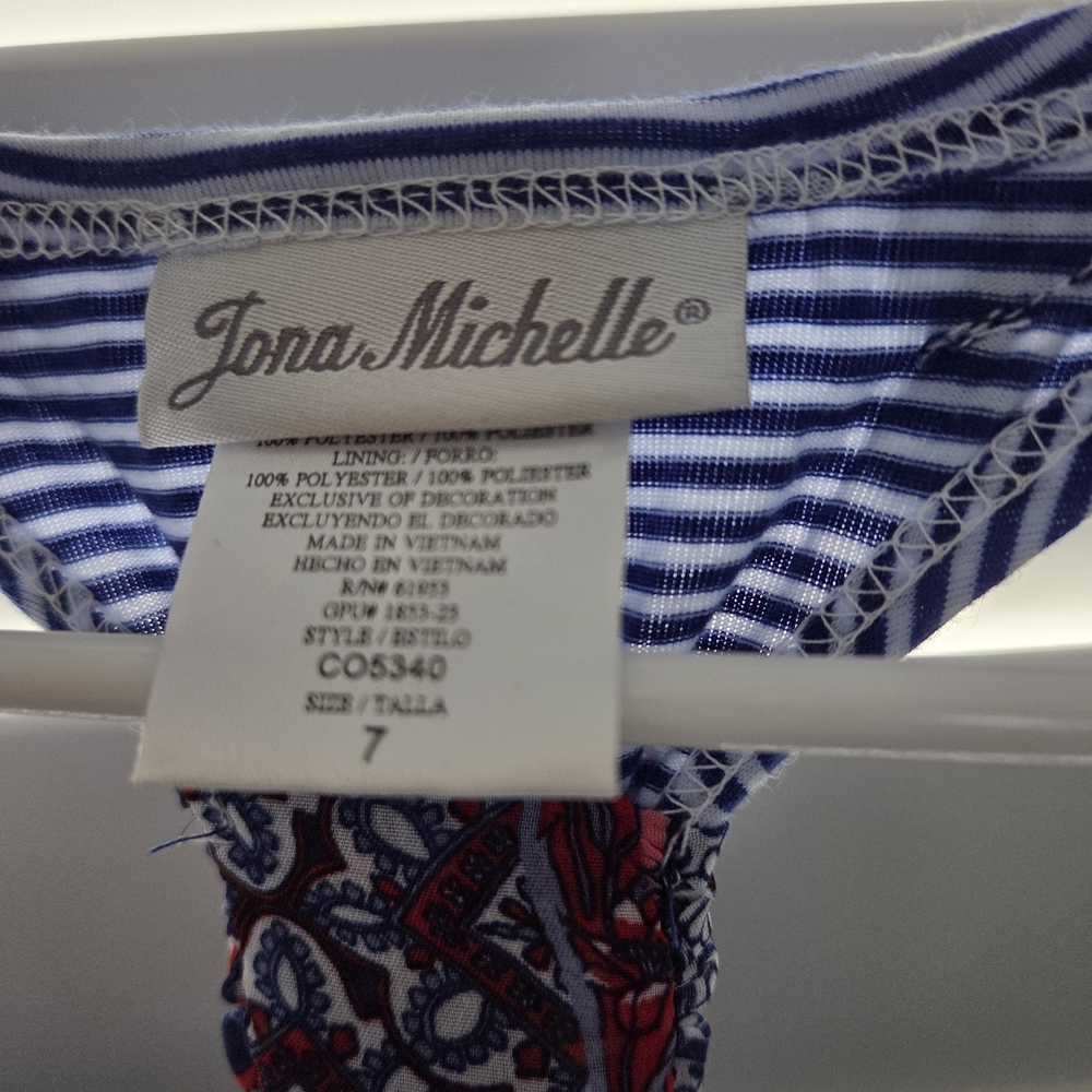 Jona Michelle Blue and White Striped Dress